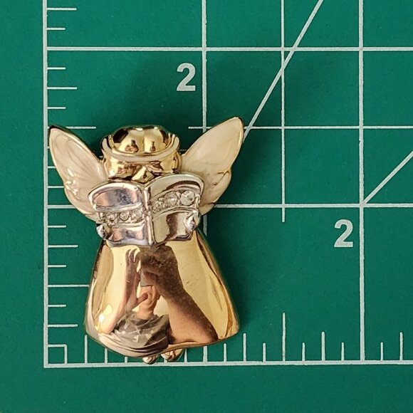 Singing Choir Angel Brooch Enamel Wings - Picture 3 of 3